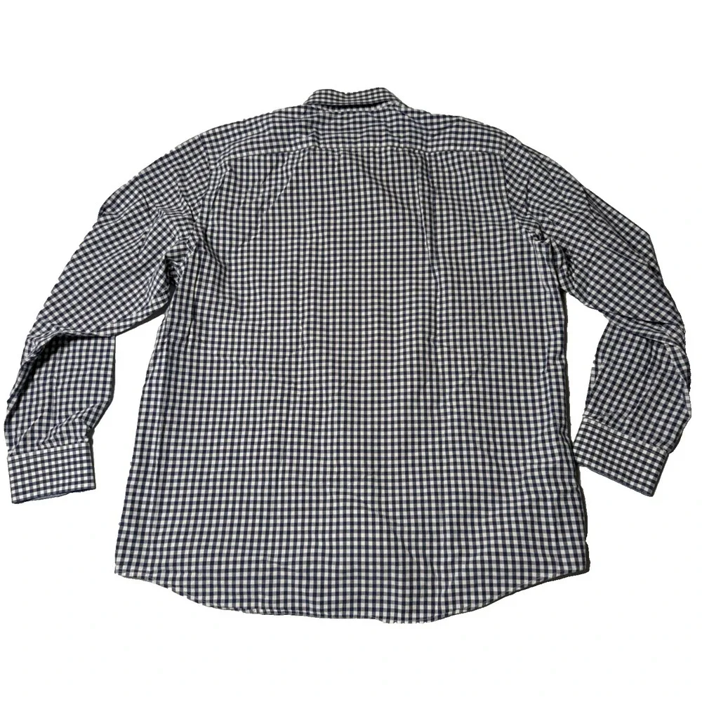 BANANA REPUBLIC SOFT WASH STANDARD FIT Men XL Blue Gingham Check Button-Up Shirt
